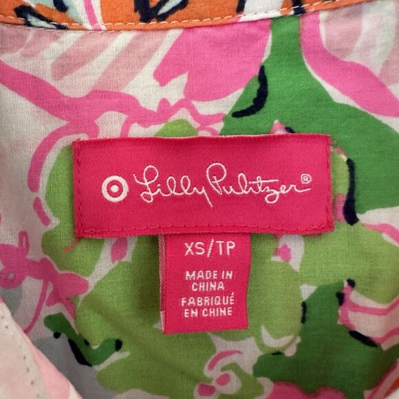 Lilly Pulitzer Target Nosey Posey Button Down Floral Pattern Size XS Cotton - Picture 5 of 9